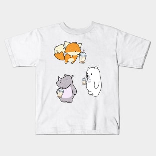 Boba Tea Sticker Set 3 Kids T-Shirt